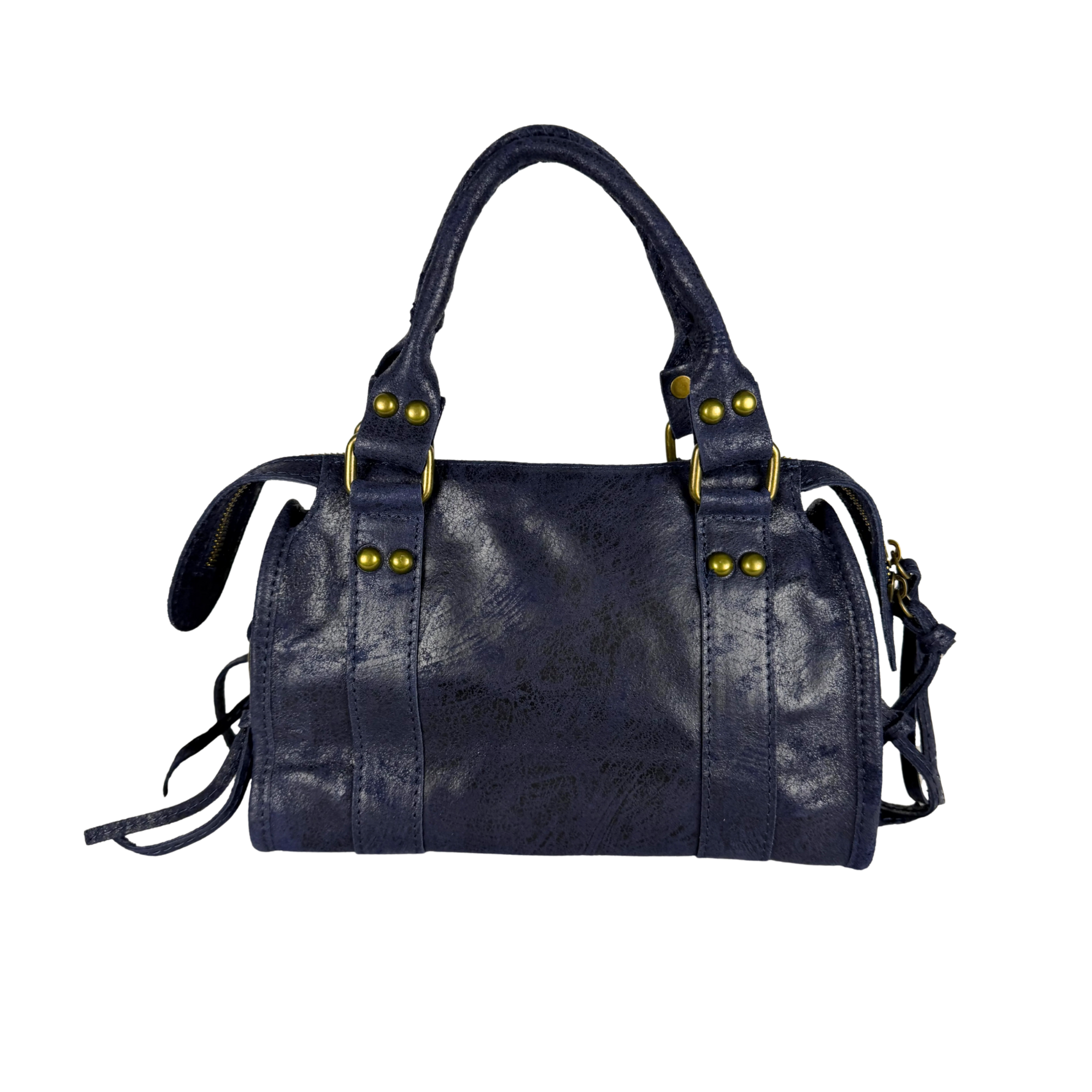 City bag mini vera pelle blu marino