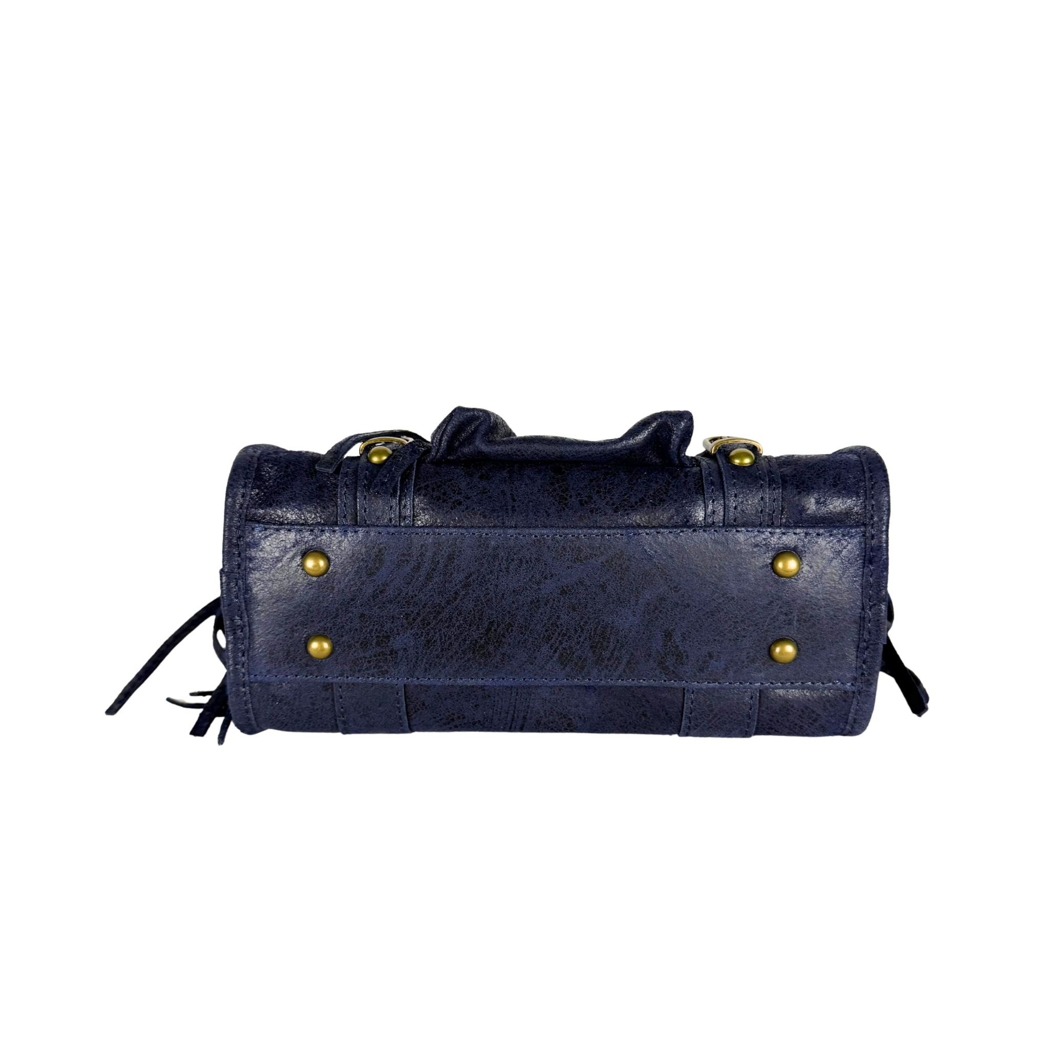 City bag mini vera pelle blu marino