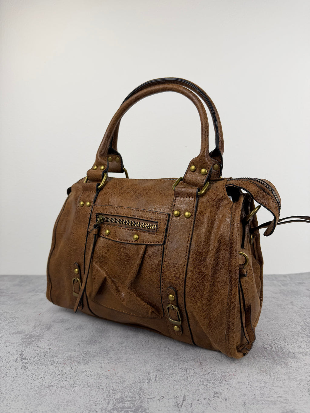 City bag L Vintage Marrone