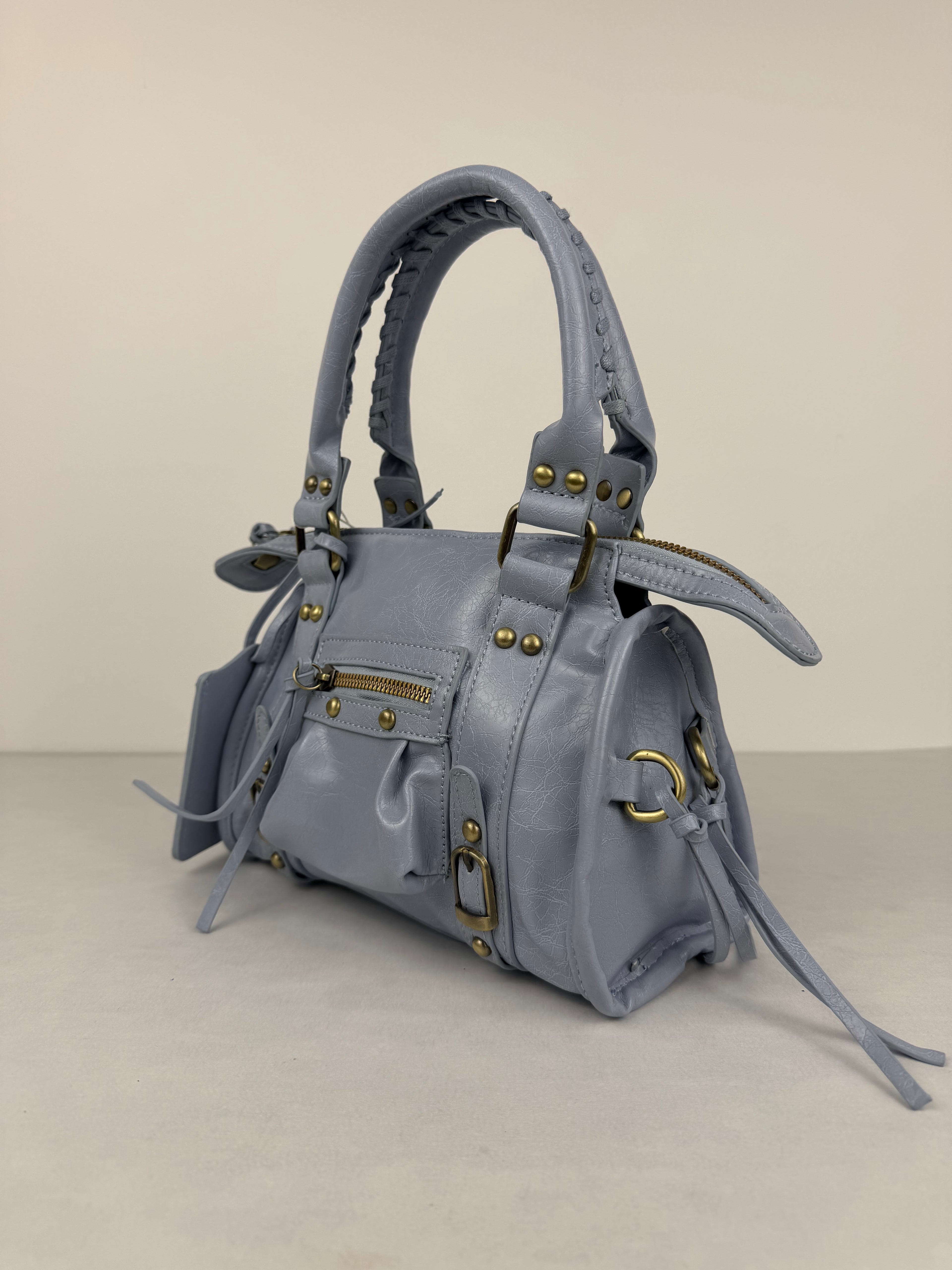 City bag Laccata Azzurro